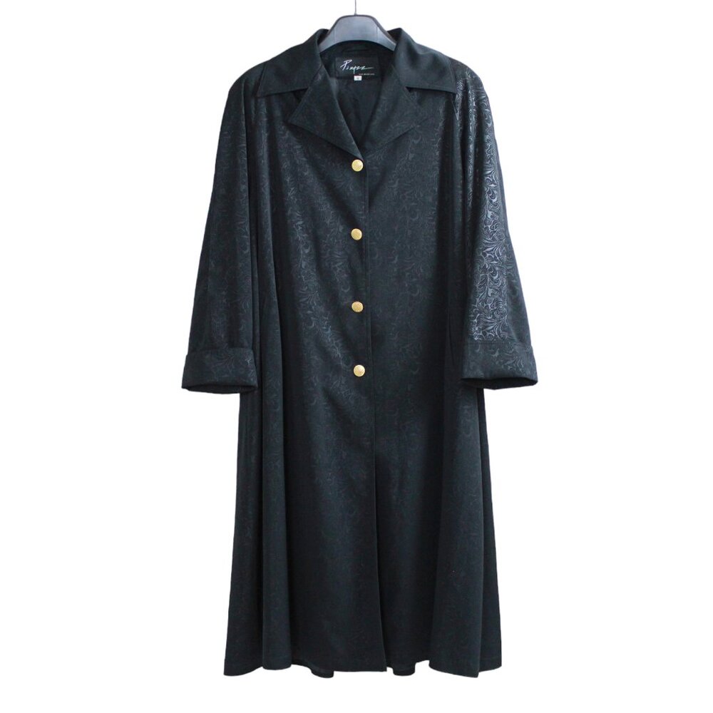 Pizazz Floral Jacquard Pattern Vintage Trent Coat